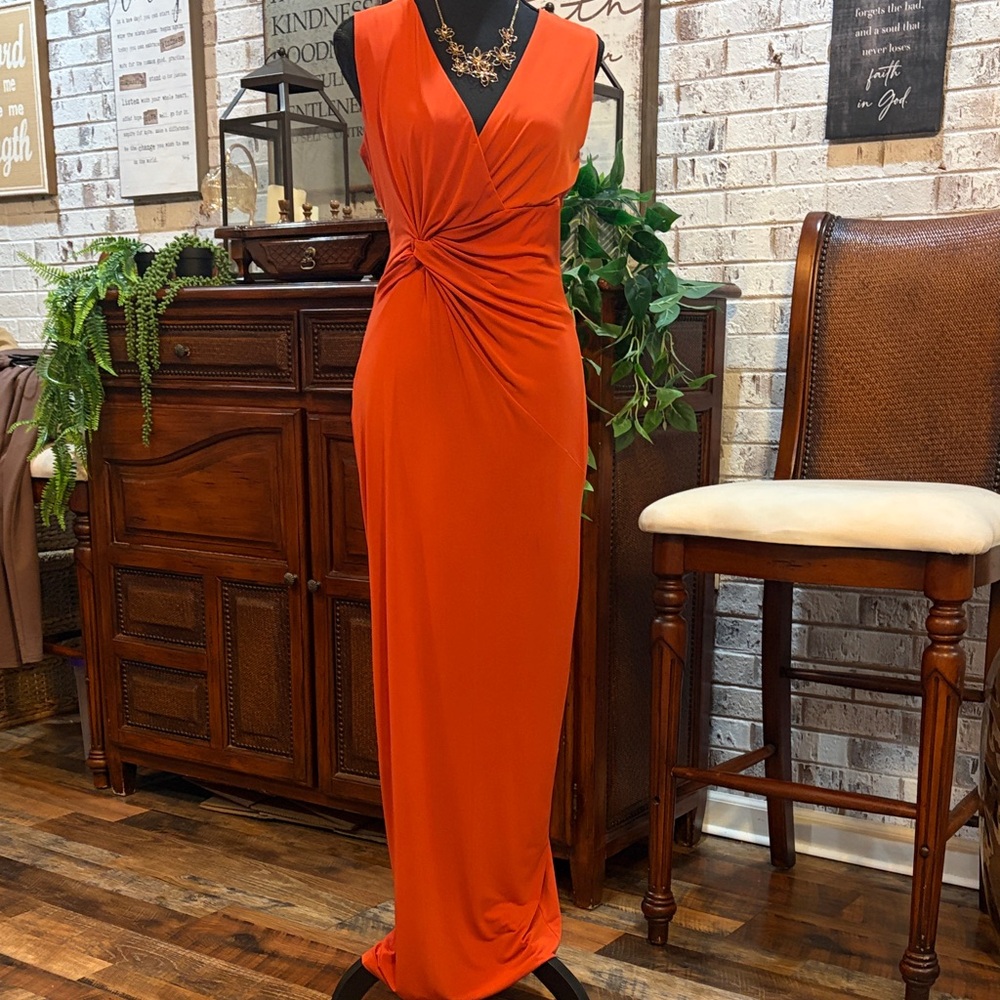 Chaps Vibrant Orange Maxi Dress
